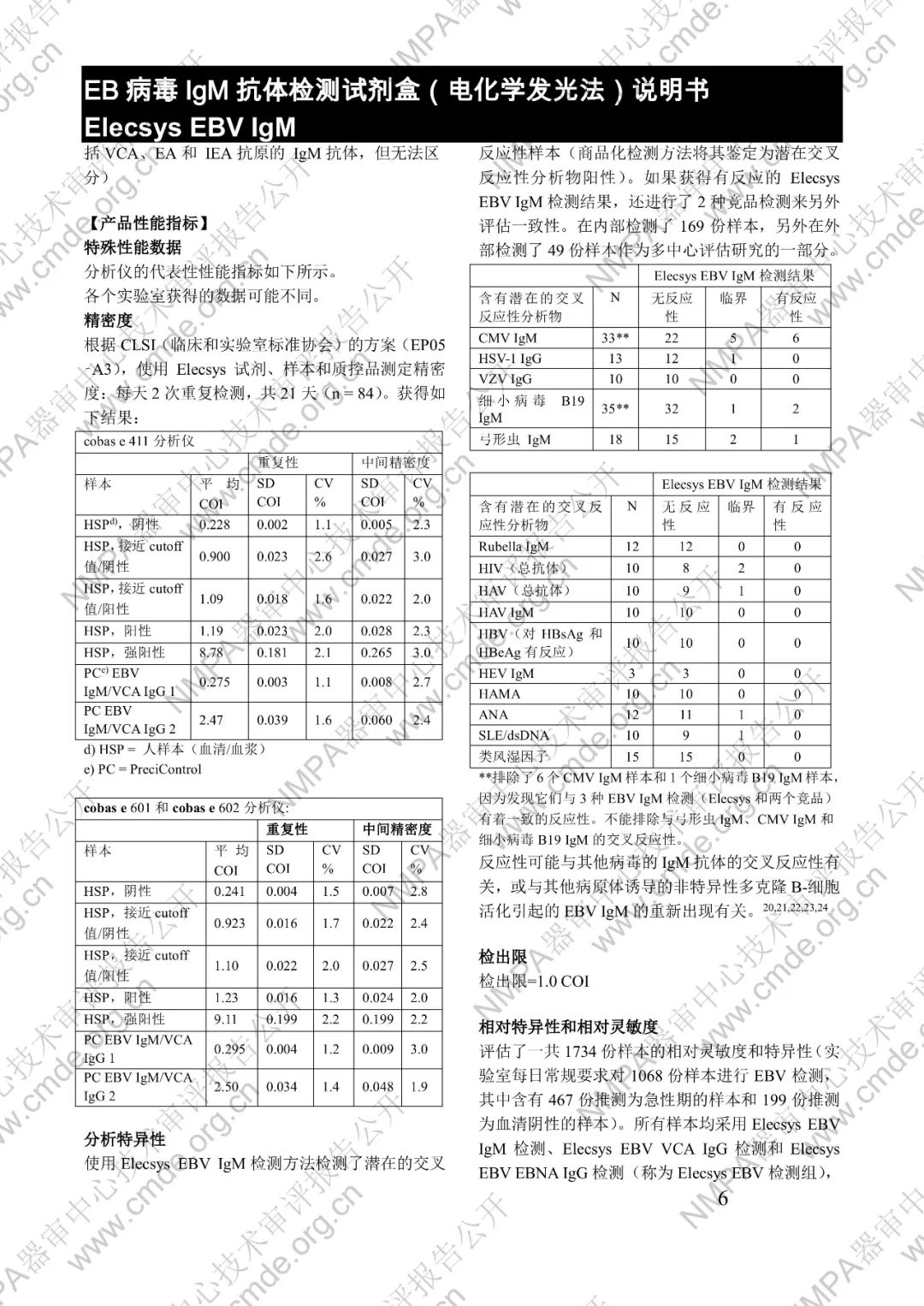 羅氏EB病毒IgM抗體檢測試劑盒（電化學(xué)發(fā)光法）三類IVD新品審評報(bào)告公開(圖19)